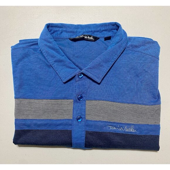 Travis Mathew Golf Polo Shirt Men Size XXL Blue Short Sleeve - Picture 1 of 7